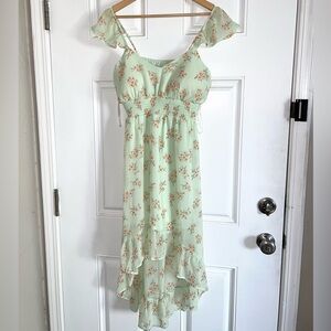 NEW Asymmetrical Mint Green Floral Dress